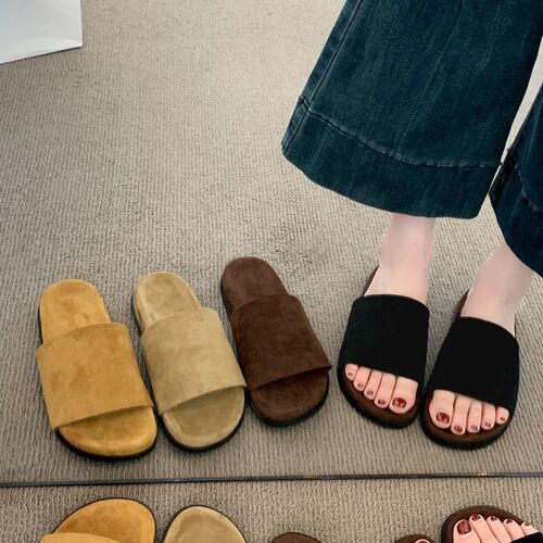 Fairy Wind One Size Universal Women's Summer 2025 New Korean Style Comfortable Flat Sandals for Outdoor Wear