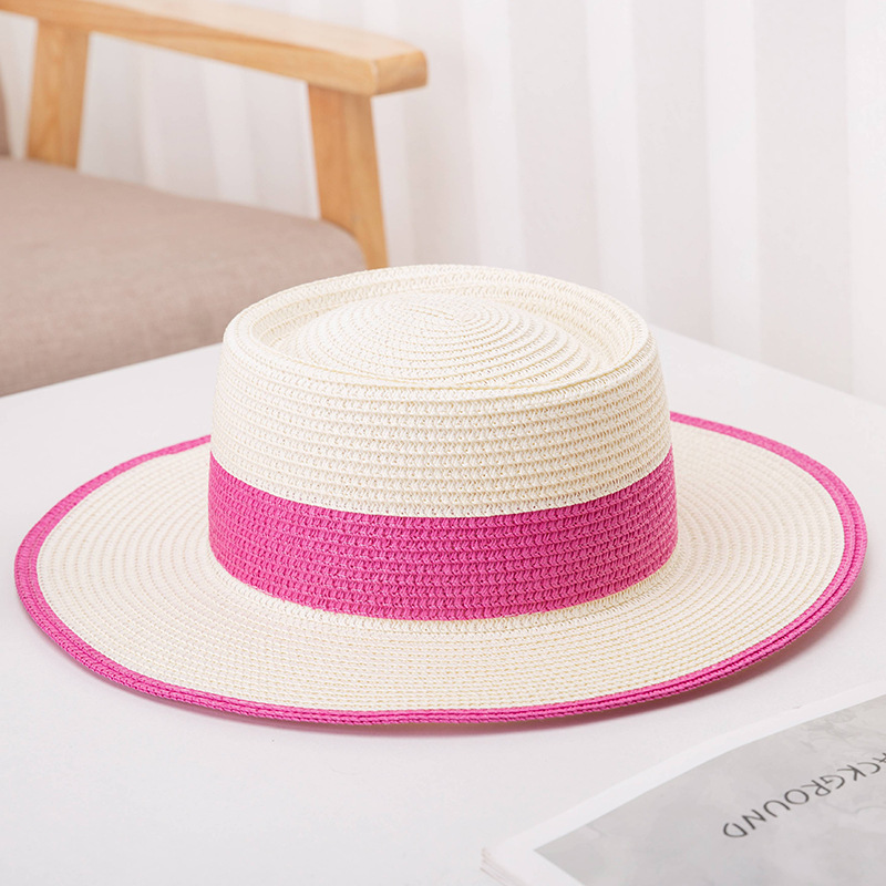 2023 Hanpingding Leisure Beach Grass Hat Women Spring Summer Sun Hat Wide Brim Jazz Hat Outing Versatile Sun Hat