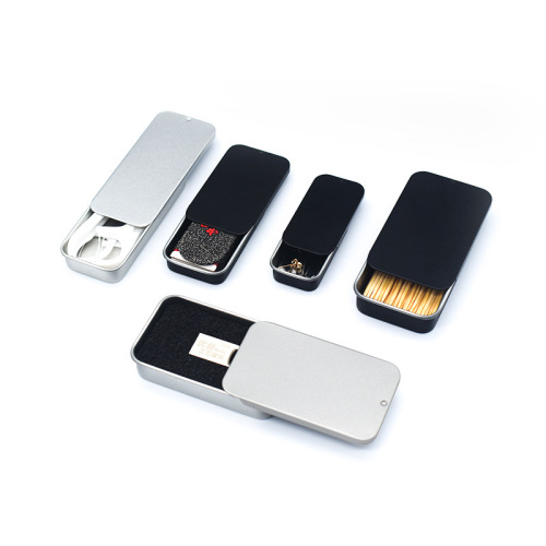 Tinplate box push-pull box slide lid small tin box small solid balm agarwood diffuser finger set candy box