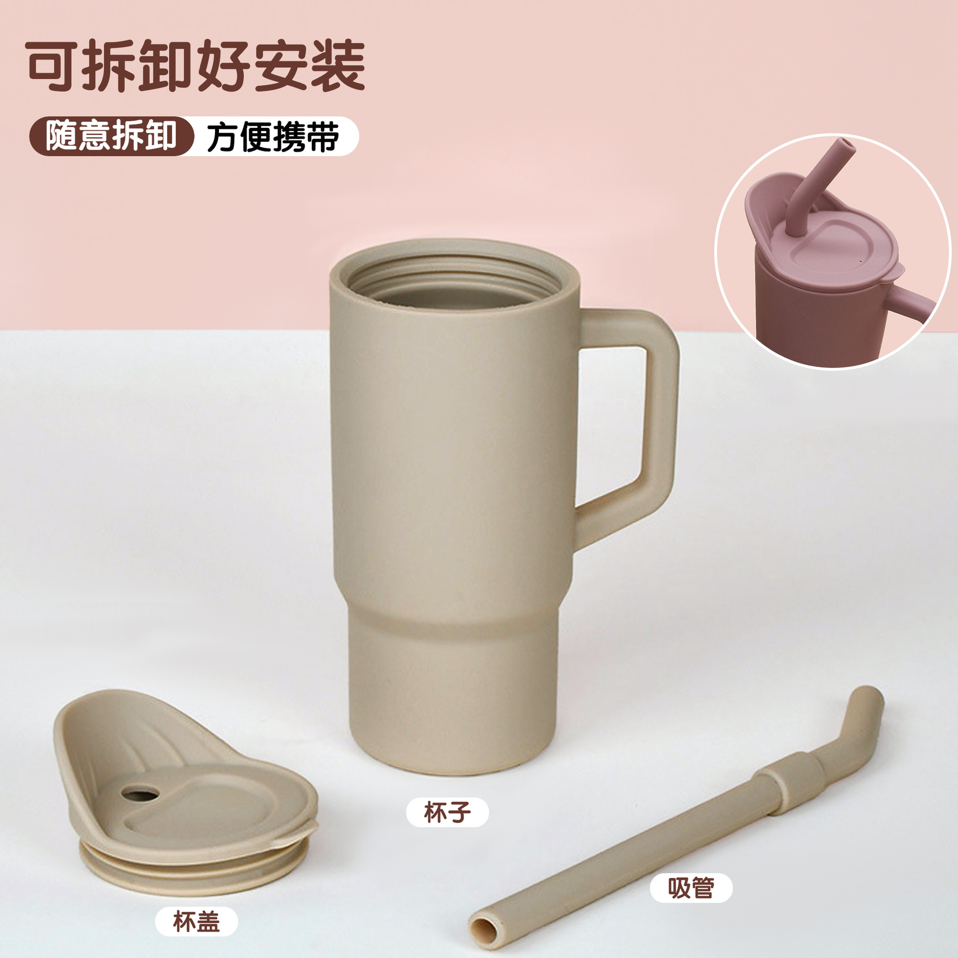 Tazas de silicona transfronterizas para niños más de 6 meses, tazas de boca de pato para bebés, tazas de paja resistentes a la asfixia, venta directa de fabricantes