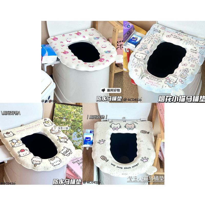 ドーパミンバニートイレマット防水増粘粘着タイプかわいいユニバーサル便座カバー家庭用洗える四季|undefined