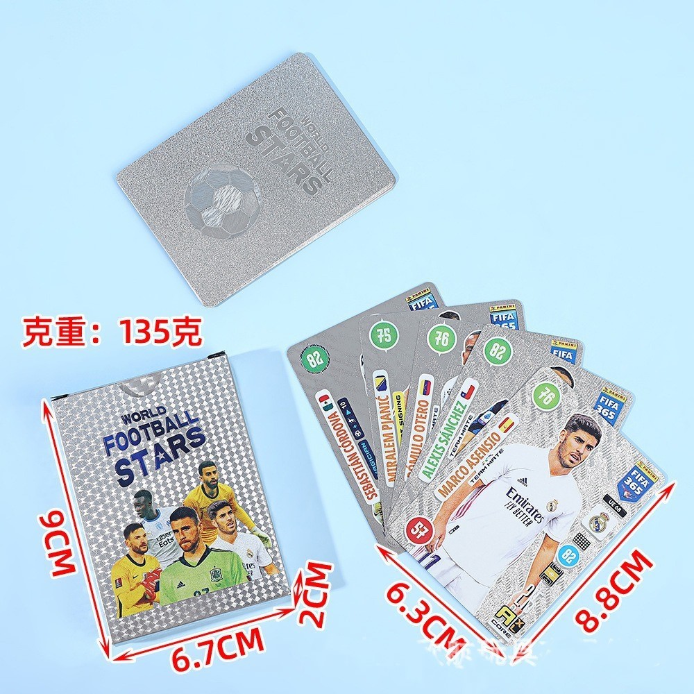 Copa del Mundo de fútbol tarjetas de lámina de oro estampado tarjetas flash Copa del Mundo de Europa Cromesi estrella tarjetas de colección 55