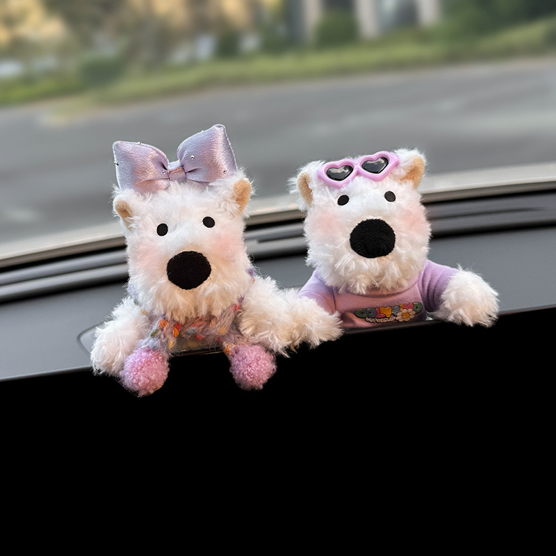 West Highlands accesorios de automóviles accesorios de automóviles pantalla de control central muñeca cachorro muñeca decoración de pantalla encantadora