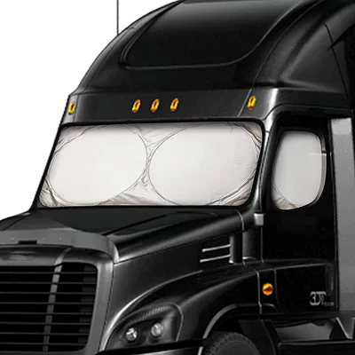 Hot sale 240T polyester silver tape large truck double ring folding sunshade truck windshield sunshade