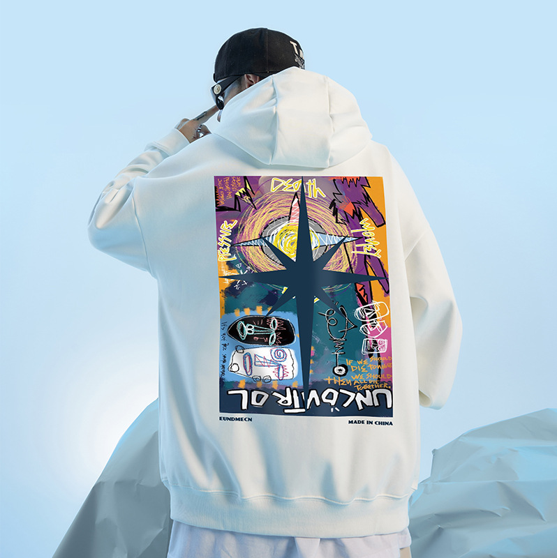 Men's Hoodie Men's Fleece Pullover Comfortable Printed Casual_voghion.com