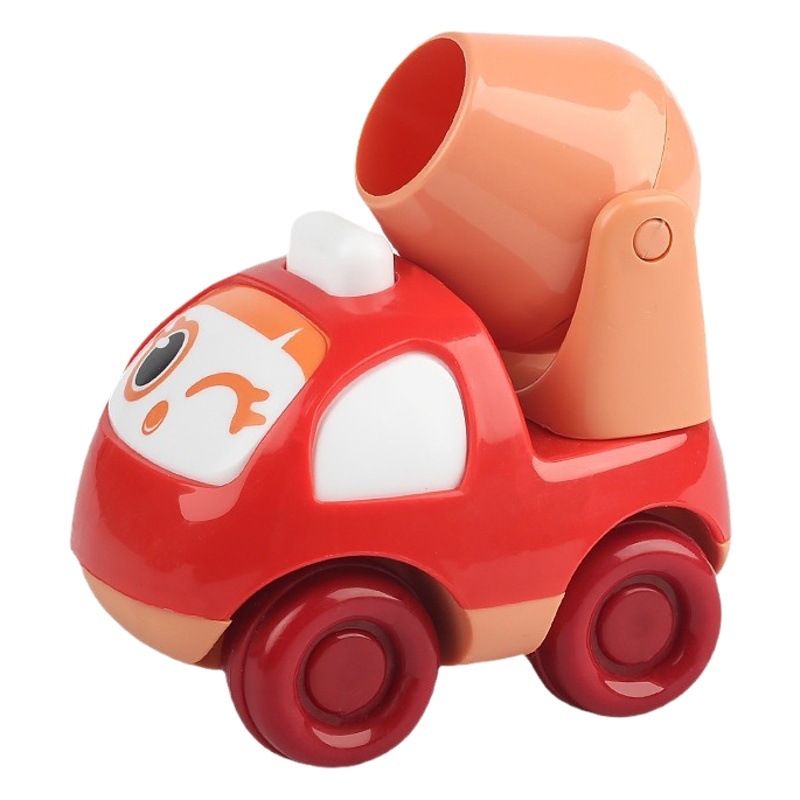 Tiktok caliente lindo dibujos animados ingeniería pequeño equipo de inercia dibujos animados Tire hacia atrás modelo de coche niño juguete al por mayor