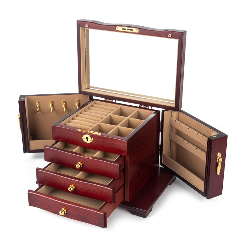 Deluxe four-layer full lock - burgundy (brown lining)
