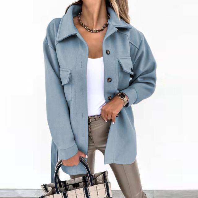 2024 herbst Neue Gürtel Woolen Anzug Mantel frauen_voghion.com