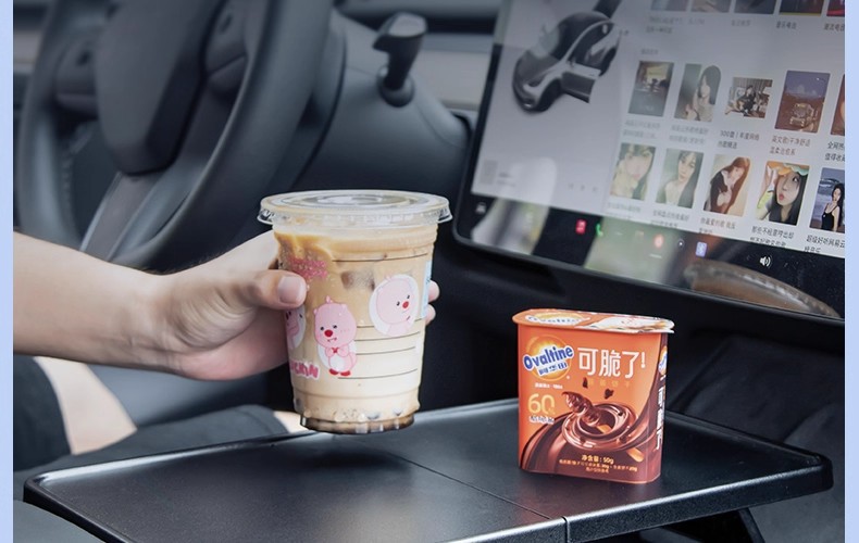 Suitable for the Updated Version of Tesla Model Y3 Car-Mounted Dining Tray Table, Central Control Camping Storage Compartment Modification Accessories