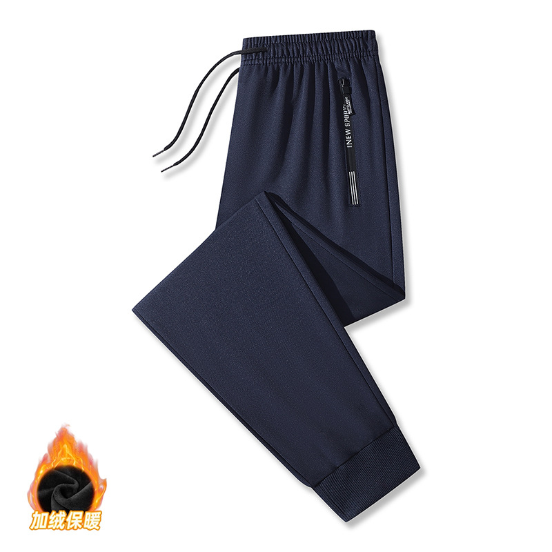 9966 fleece-lined dark blue leggings / M [height 160-170 weight 80-110]