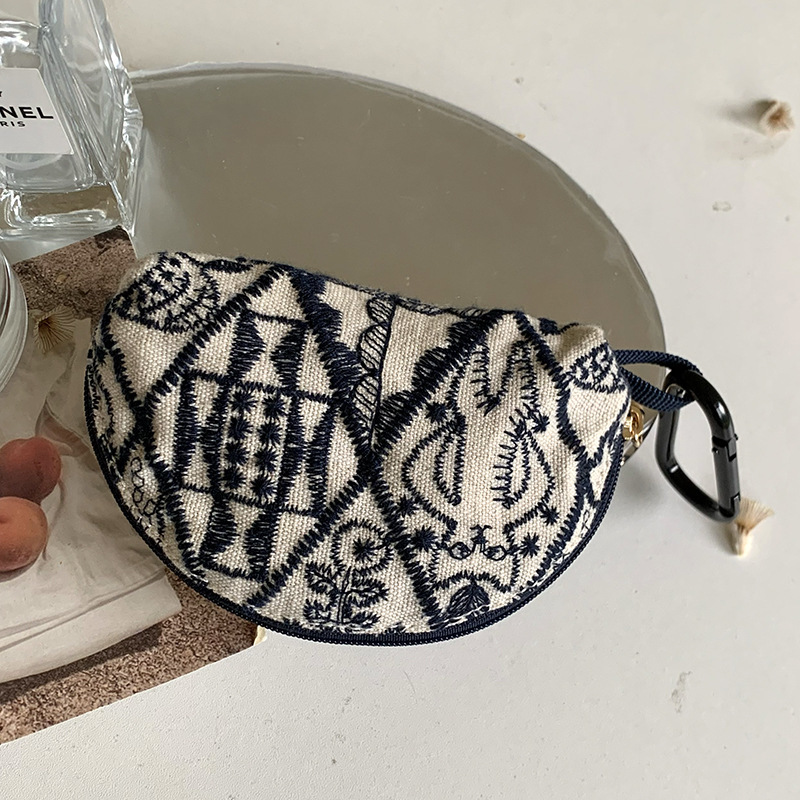 ヘビー刺繍ヘッドフォンバッグ収納カバー AirPodspro2 ヘッドフォン保護バッグ口紅バッグキーバッグ小銭入れ|undefined