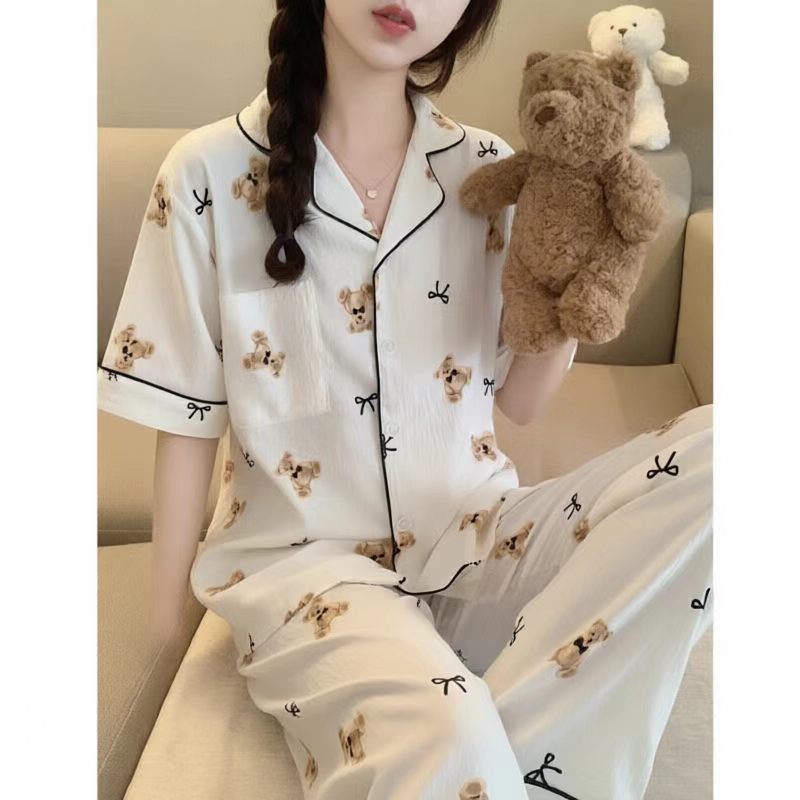 120G nubes pijamas de manga corta tres piezas set de ropa para el hogar sudeste asiático TK comercio exterior transfronterizo pareja de pedidos entidad