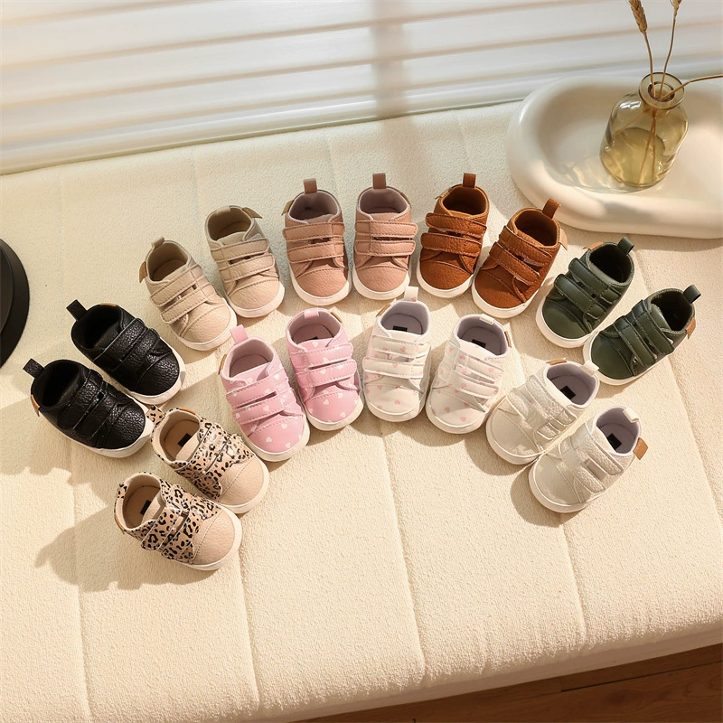 Весенний и осенний новый ребенок 0-1 год двойная пара липучка повседневная детская обувь для новорожденных мужчин и женщин