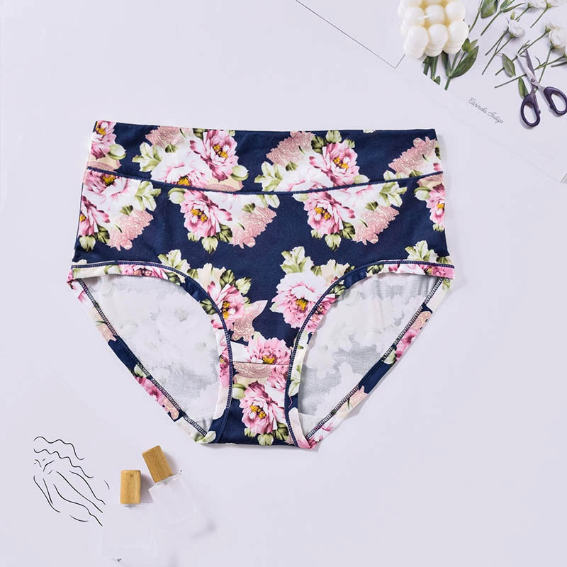 Soft Floral-Print Plus-Size штаны для России, дышащие и безопасные для кожи, антибактериальные