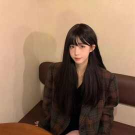 金步康复古西装领格纹毛呢外套女秋冬保暖宽松百搭高级感呢子大