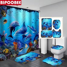 Ocean Underwater World Cheerful Dolphin 3D Printing跨境专供