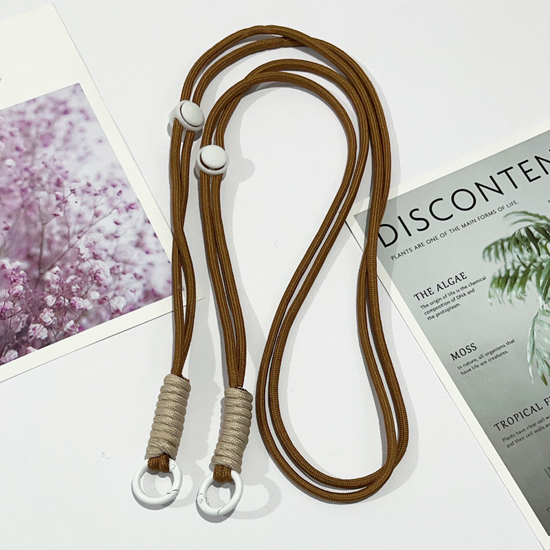 조절 가능한 긴 로프 브라운 로프 베이지 매듭