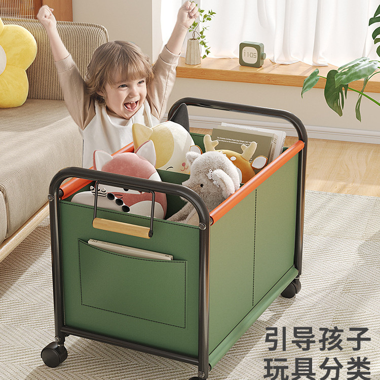 玩具置物架零食收纳箱小推车幼儿园落地移动家用整理储物筐书架子|undefined