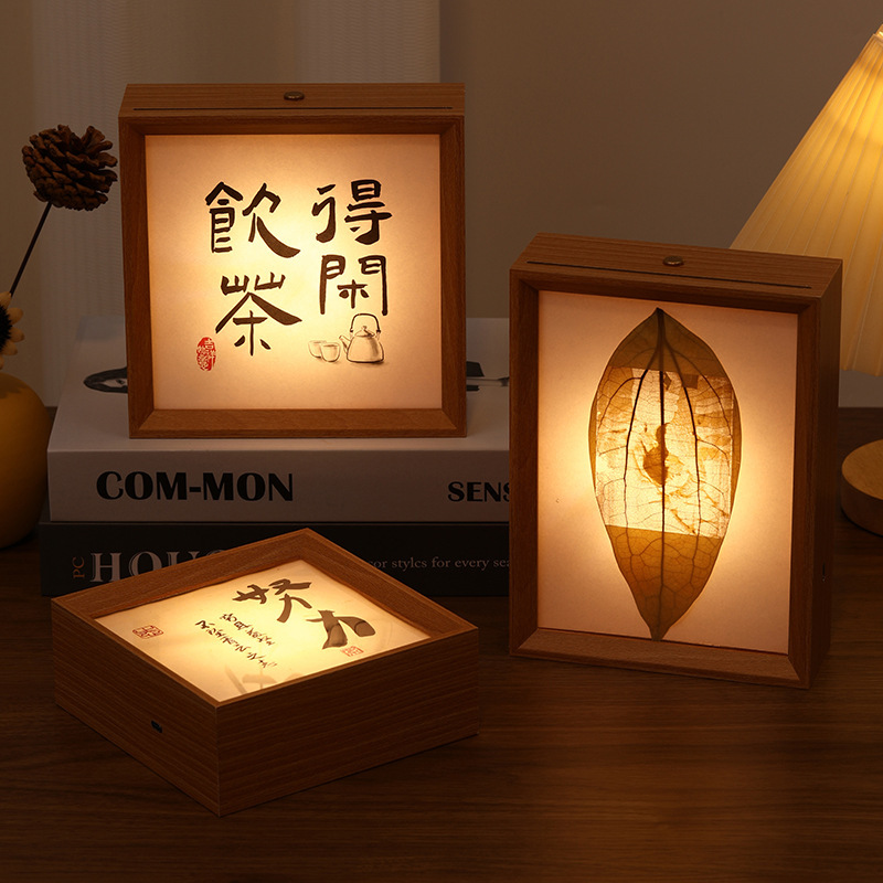 Night Light Photo Frame Table Wholesale Bedside Lamp Rechargeable Led Bedroom Atmosphere Light Calligraphy DIY Picture Frame Birthday Gift