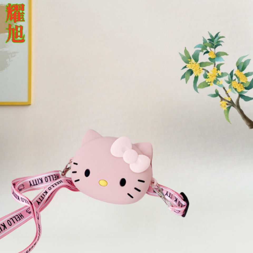 kt 캣헤드 실리콘 동전지갑 핑크