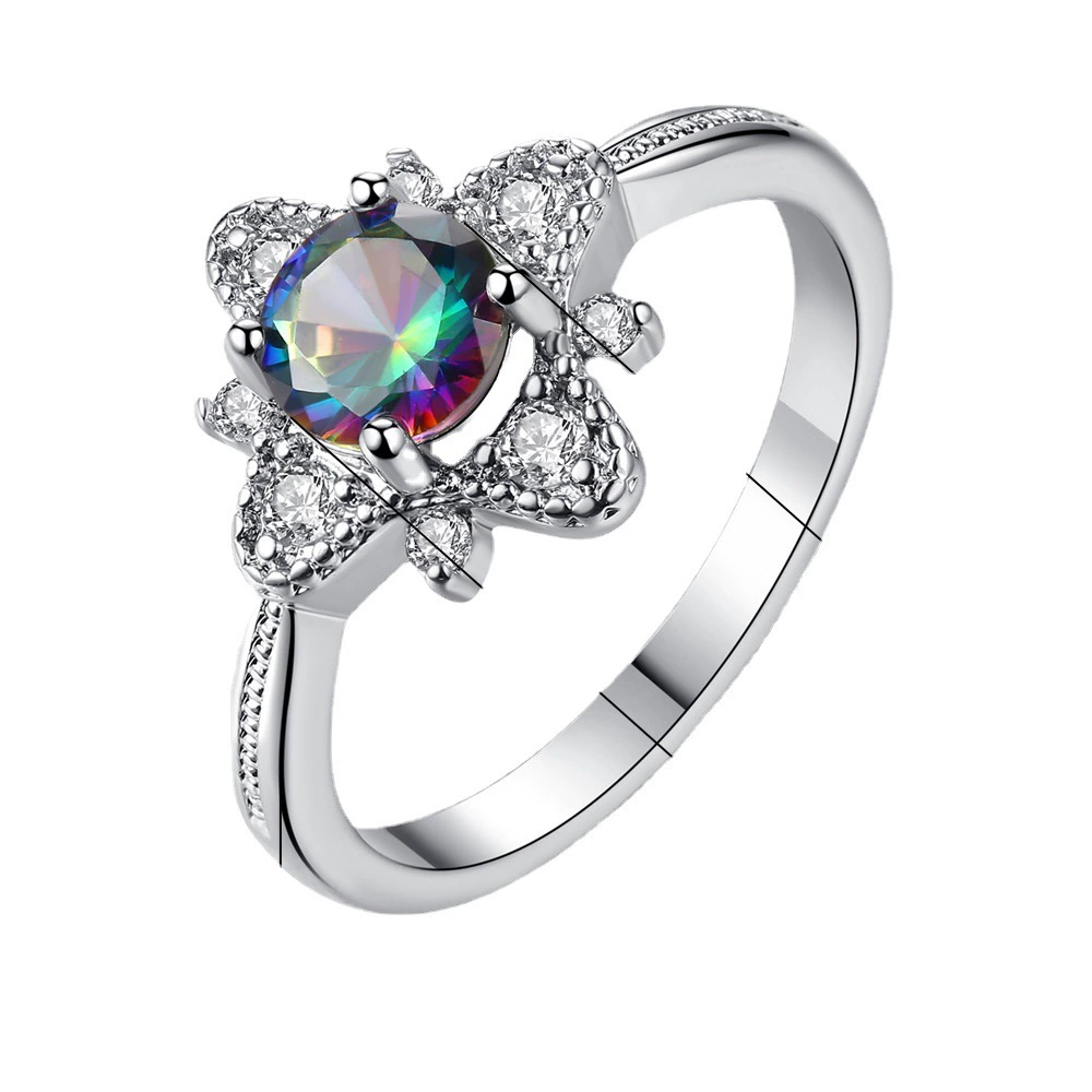 Small design zirconium, ring with stone, Amazon, for import, light luxury style, trend of season, wholesale