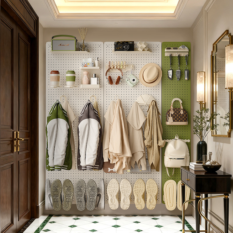 ✅入户玄关墙上置物架隔板金属洞洞板墙面整板diy配件收纳架装饰