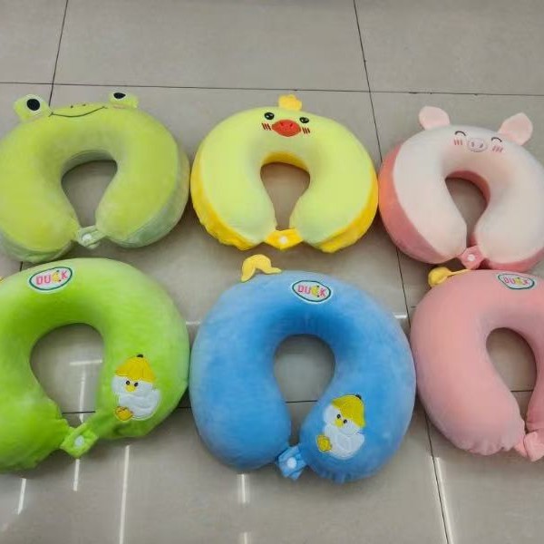 Almohada en forma de U al por mayor transfronteriza de algodón de memoria doble pico desmontable una variedad de almohada de siesta en avión almohada portátil de protección del cuello almohada