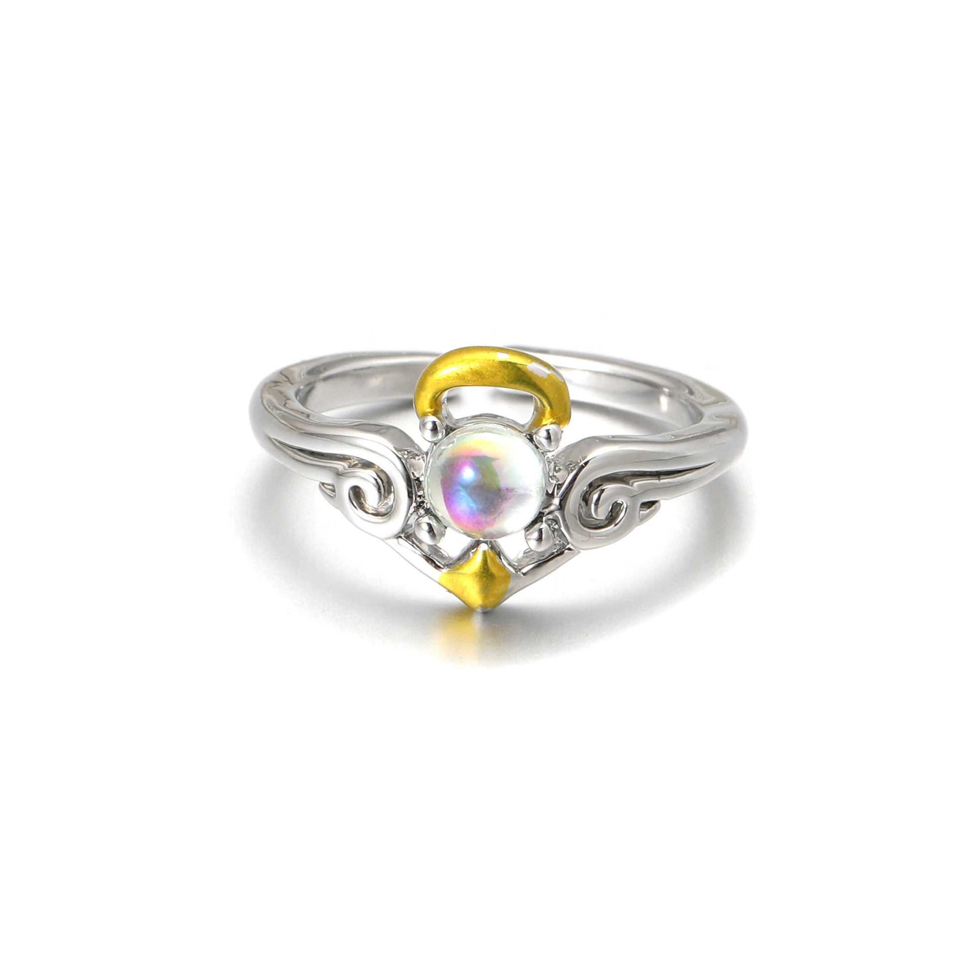 Adjustable Retro Ring, Moonstone Accent, Small Light-Luxury Style for Index Finger