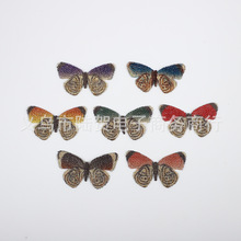 國潮國風輕奢刺綉布藝蝴蝶復古布藝漸變刺綉蝴蝶配飾廠家批發