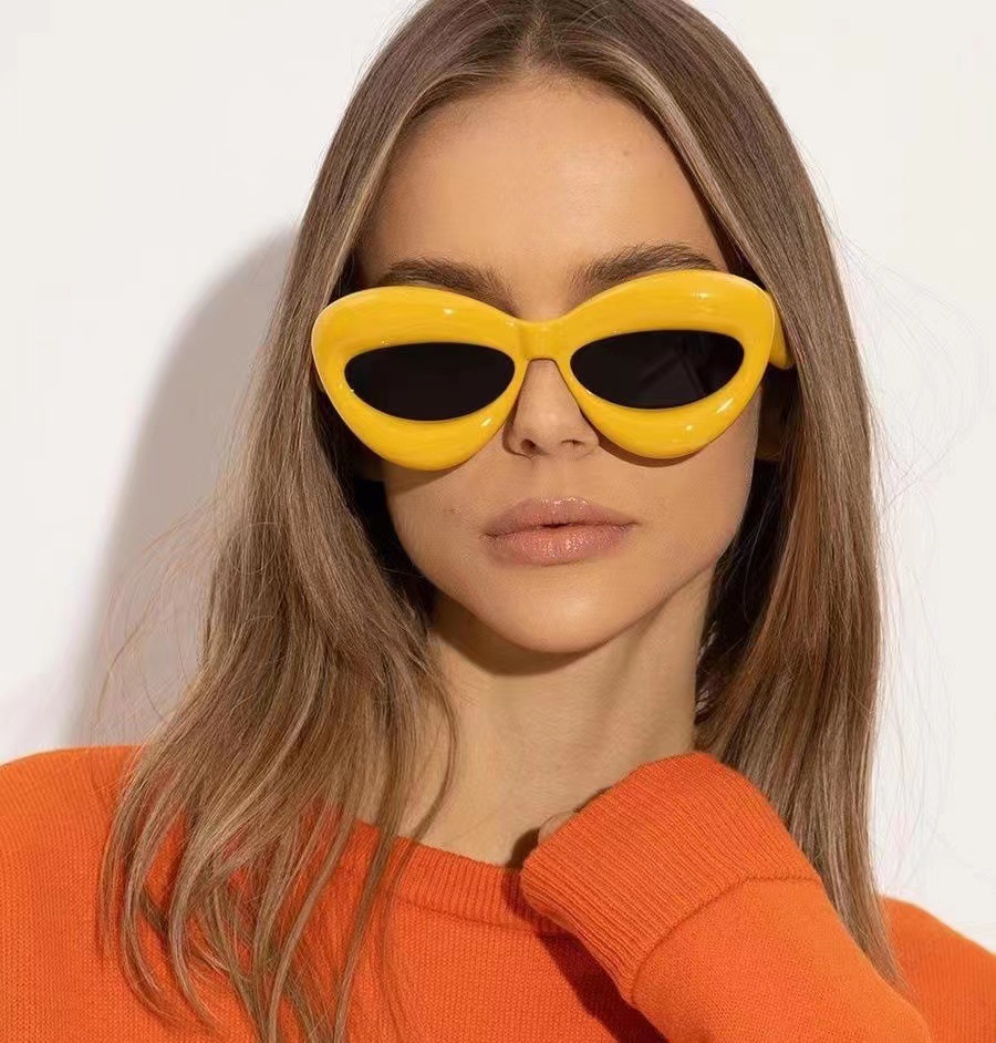 60g Weight Full Frame Glasses Structure Vintage Style Lips Ac UV400 Protection Special-Shaped Mirror Full Frame Women's Sunglasses