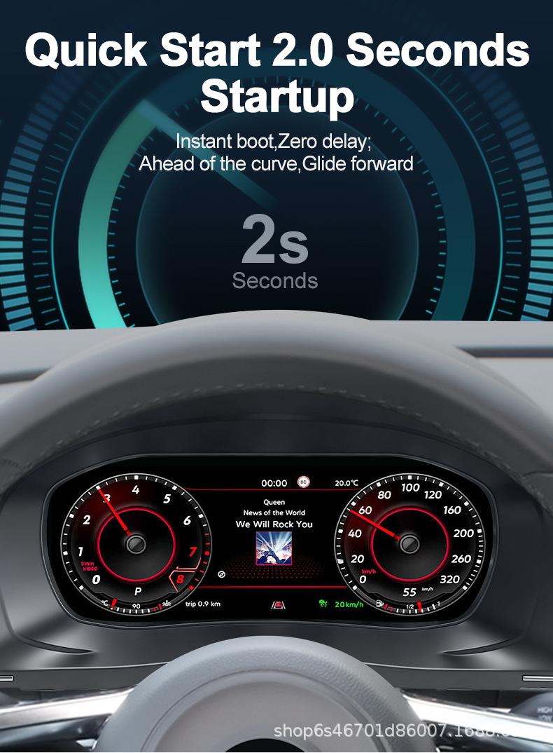 Suitable for 2009-2016 Volkswagen Scirocco Car Lcd Dashboard Modification Digital Odometer