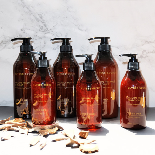 Hotel and Inn Disposable Personal Care Set, Large Bottles: Shampoo, Shower Gel, and Hair Conditioner, 280ml and 750ml