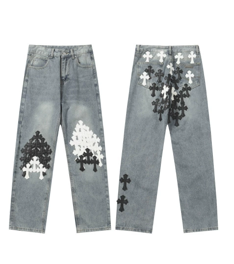 Джинсы из денима для любимой, с вышивкой, oversize, оптовая продажа