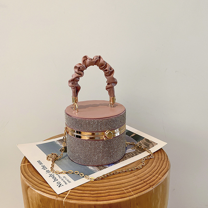 (2개) 독특한 틈새 디자인 가방 2024 새로운 여성 가방 인기있는 올 매치 체인 크로스 바디 백 풀 다이아몬드 버킷 백