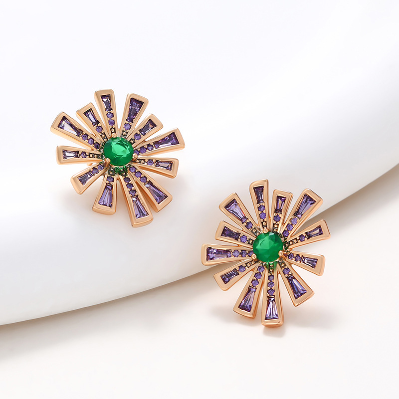 Xuping joyería serie de color preciosa de color artificial pequeña margarita pernos de aretes de nicho de alta calidad aretes japoneses y coreanos aretes