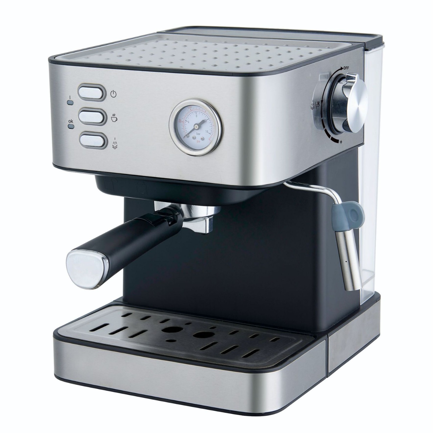 Coffelady 15bar semiautomático italiano máquina de café presión leche espuma tarjeta bunoqi café con reloj