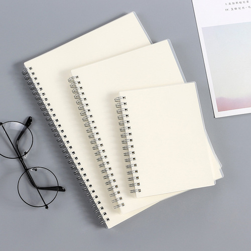 PP matte transparent cover coil notebook A5A6B5 horizontal line dot matrix square blank note notebook wholesale