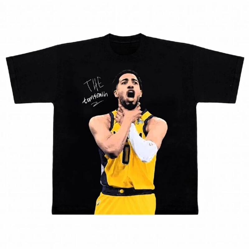 Haliburton East G1 Game Celebration Action Print Short Sleeve T-Shirt for Men and Women, Cotton Loose Fit