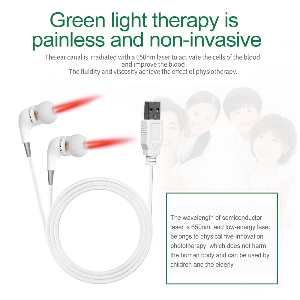 Suministro directo de fábrica USB 650nm nano onda de luz láser oído canal irradiación semiconductor láser cabeza fisioterapia instrumento Accesorios