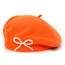 L 11152 Wool Pearl Beret ë�����鱴��ñ�羳����ͨ