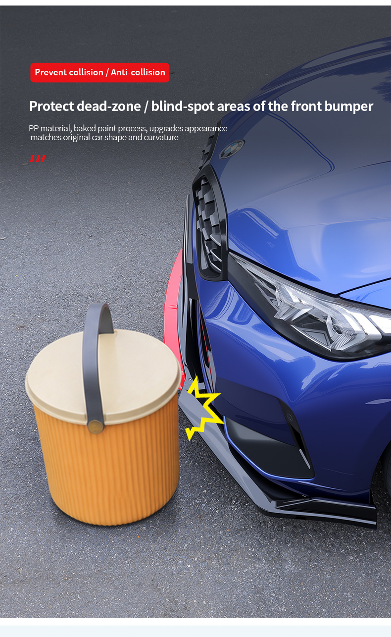 Factory direct sales universal car front spoiler, four-section thickened front corner protector, universal front lip small body kit, protective panel modification