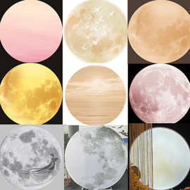 婚庆道具发光月球落日软膜灯布素材婚礼装饰网红打卡月亮灯箱膜布