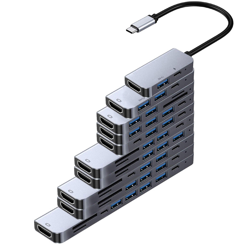 Cross-Border Spot Type-C Docking Station Hubusb3.0 Hub HDMI High-Definition 4K Screen Projector Pd100W