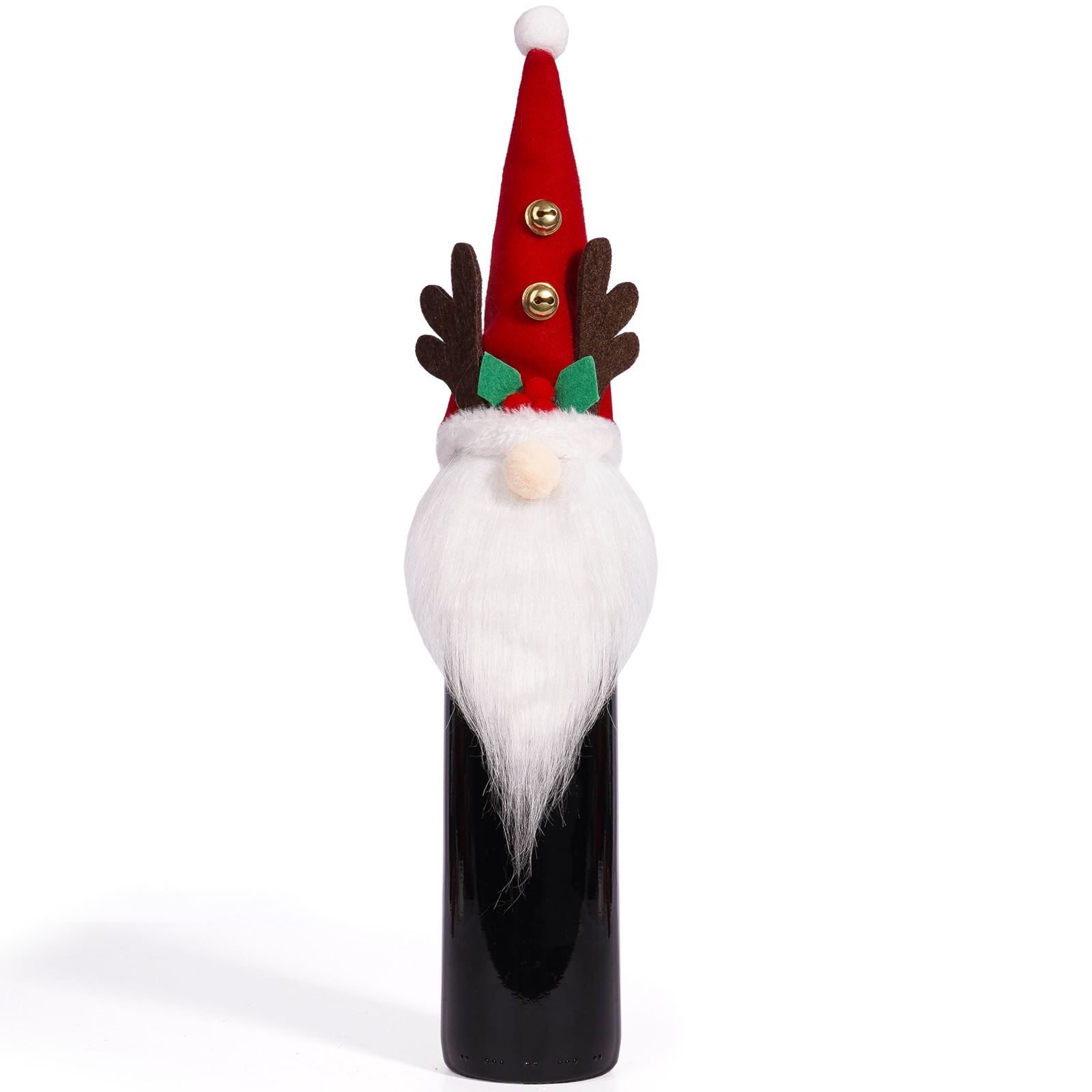 Navidad transfronteriza creativa Rudolph vino tinto cubierta barba blanca muñeca sin cara cubierta de botella de vino decoración de mesa atmósfera