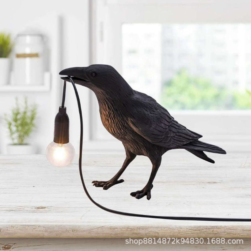 Transfronterizo auspicioso pájaro resina lámpara de pared Nordic simple creativa noche luz animal decoración pájaro lámpara de mesa