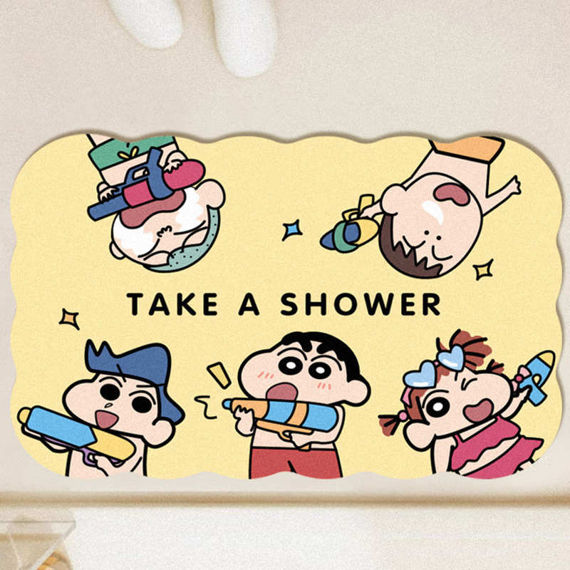 クレヨンしんちゃん珪藻泥フロアマット家庭用吸水速乾浴室フロアマットトイレドア滑り止めマットドロップシッピング|undefined