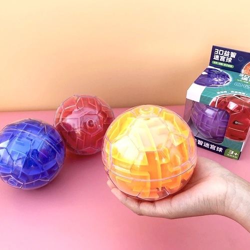 3D Magic Maze Ball YI Intellectual Rolling Ball Toy for Children and Primary School Students 3D Magic Cube Rolling Ball Challenge Game