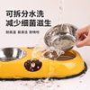 New stainless steel dog bowl pet bowl double bowl integrated dog basin anti -fooled dog bowl drink water feeder cat bowl wholesale