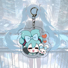 初音未来亚克力钥匙扣可爱少女动漫周边歌姬钥匙链批发背包挂件