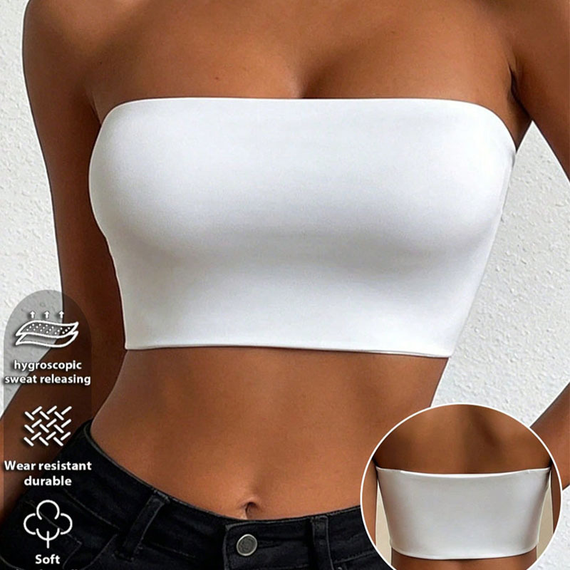 Cross-border exclusive for Europe and the US: trendy, no-wire, strapless crop top, sexy wrap-style top, perfect for layering, designed for the European and American fashion-forward crowd Cross-border exclusive for Europe and the US: trendy, no-wire, strapless crop top, sexy wrap-style top, perfect for layering, designed for the European and American fashion-forward crowd
